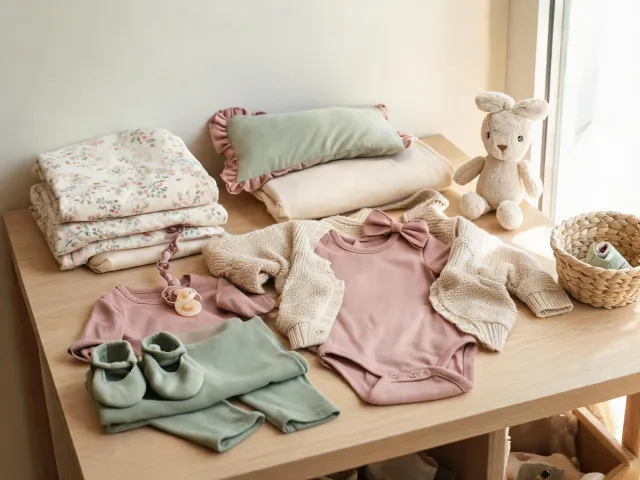 Baby outfit and nursery display