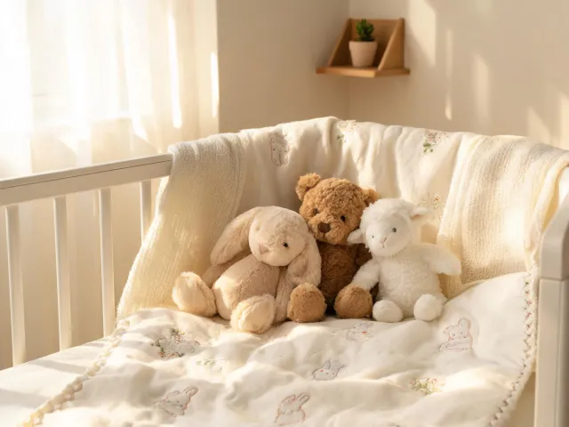 Plush toys in nursery